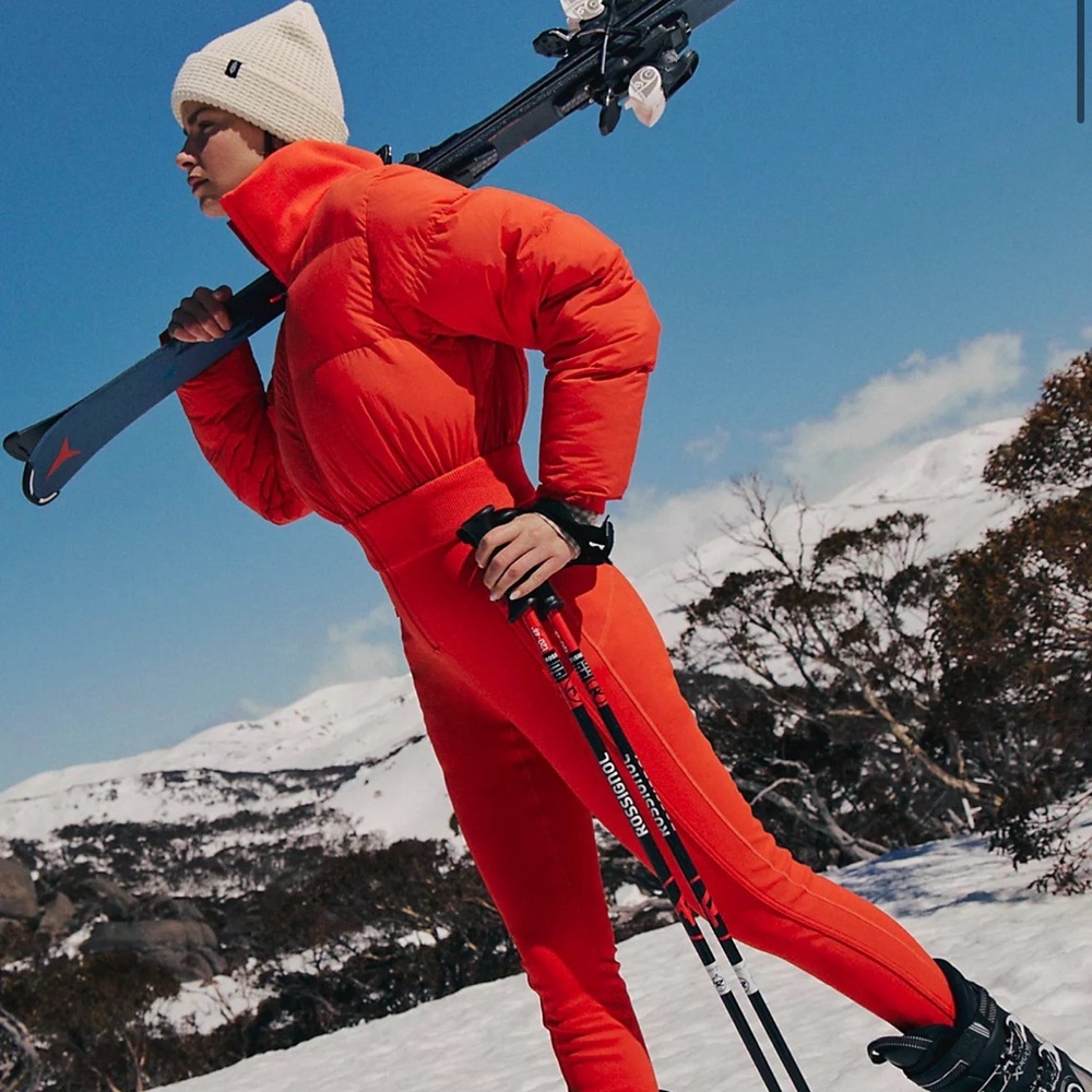 Free People Vibrant Red Ski Jumpsuit